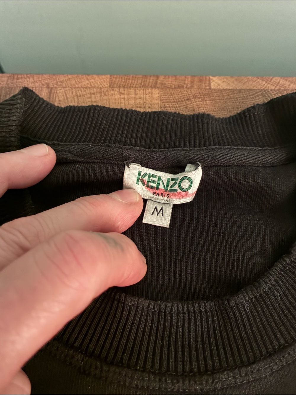 Kenzo Black Sweatshirt with Multicolor Embroidered Tiger - Picture 6 of 6